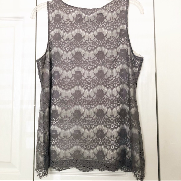 Banana Republic Grayish Taupe Lace Top - Picture 2 of 5